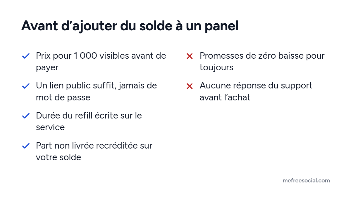 Liste de contrôle : quatre signes d'un panel SMM fiable et deux signaux d'alerte, les promesses de zéro baisse et un support qui ne répond pas